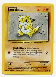 Sandshrew Vintage Pokemon Card Base Set
