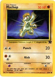Machop Vintage Pokemon Card Team Rocket