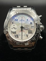 Breitling Chrono Cockpit A13358 39mm MOP Dial Great Overall Condition Fit 7.5