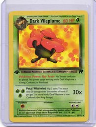 1st Edition Dark Vileplume Non Holo Rare Vintage Pokemon Card Team Rocket Set