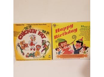 Vintage Childrens Records With Coloring Book
