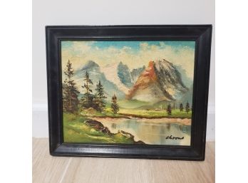 Oil Painting On Wood Landscape Signed