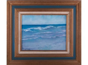 Vintage Impressionist Oil On Canvas 'The Ocean'