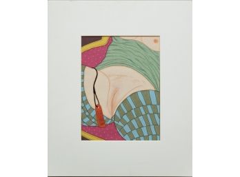 Vintage Ukiyo-e Lithograph On Paper 'Nude Girl'