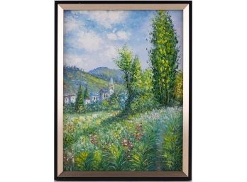Hand Painted Impressionist Oil On Canvas 'Summer Landscape'