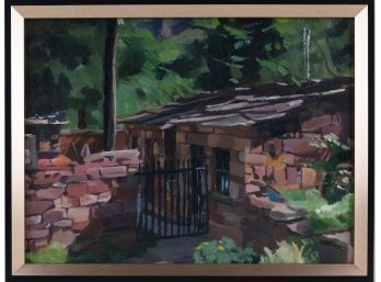 Hand Painted Impressionist Oil On Canvas 'Old House'