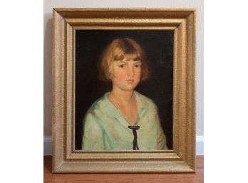 Oil Painting On Board 'Portrait Of Girl' SIgned Ivan G. Olinsky