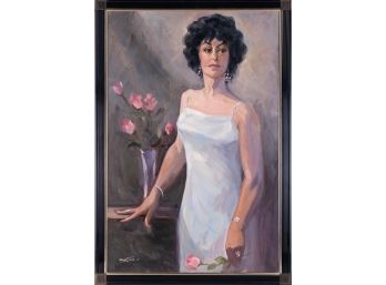 Vintage, Dated 91 Impressionist Oil On Canvas 'Portrait Of Lady'