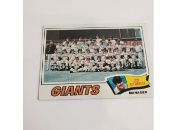 Giants Checklist Vintage Baseball Card