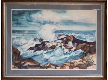 Mid Century Impressionist Watercolor Signed James Fitzgerald