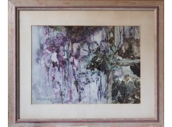 Mid Century Abstract Watercolor On Paper Signed Norman Lewis