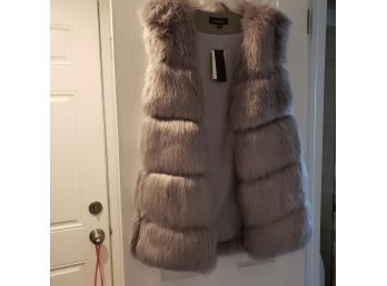 Lea & Viola Grey Womens Fur Coat Medium