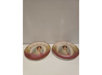 PAIR OF ANTIQUE SIGNED E. FURLAUD PAINTED PLATE (LIMOGES)