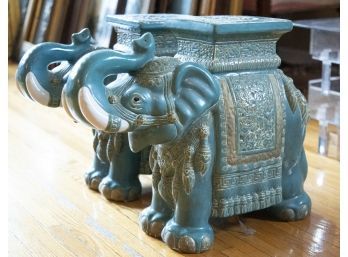 A Pair Of Old Elephant Porcelain Garden Stool