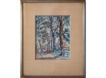 Early 20th Century Watercolor On Paper Signed Prendergast