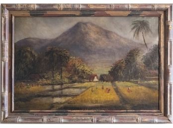 Early 20th Century Landscape Oil On Canvas Signed Ancheta