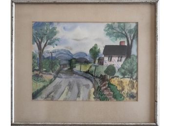 Early 20th Century Modernist Watercolor On Paper Signed Nordfeldt