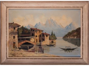 Early 20th C. Impressionist Oil On Canvas 'Italian Landscape'
