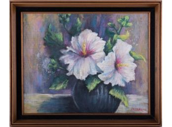 Early 20th Century Impressionist Pastel On Paper 'Trumpet Flower'