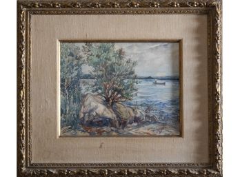 Early 20th Century Impressionist Watercolor On Paper Signed FW Benson 39