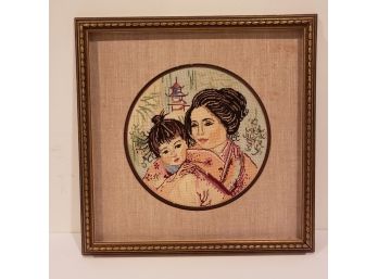 Needlepoint Wall Art Mother And Child