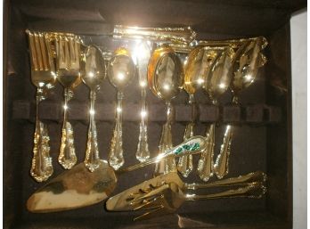 Rogers Brothers 1847 Gold Silverware With Serving Pieces
