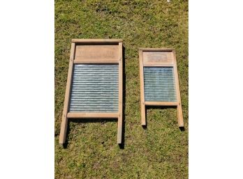 2 Washboards With Glass Surface
