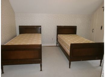 Vintage Inlay Twin Beds