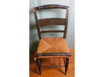 Vintage Painted Rush Seat Chair