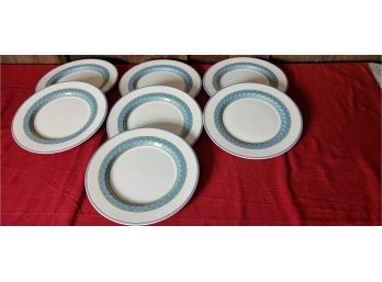 Set Of 7 Christofle Torsada Dinner Plates
