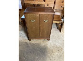 Vintage Record Cabinet With Records