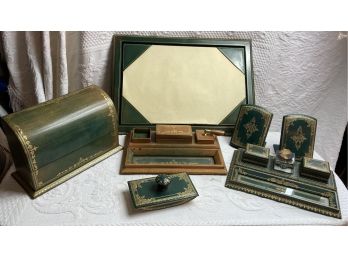 Vintage Leather Desk Set