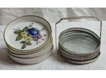 Vintage Sterling And Royal Worchester Coasters