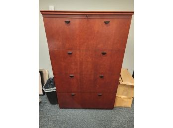 Cherry Finished 4 Drawer File Cabinet