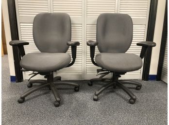 Lot Of 2 Grey Office Chairs