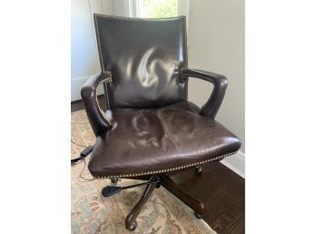 Arhaus Leather And Wood Desk Chair