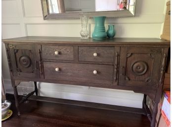 Antique Wood Credenza Sideboard Table