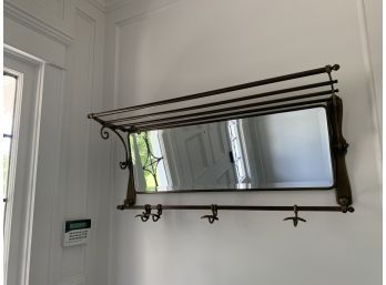 Vintage Metal Shelf With Mirror