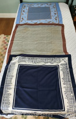 Three Silk & Polyester Scarves 30' X 30'