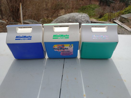 Three Igloo Mini-Mate Coolers