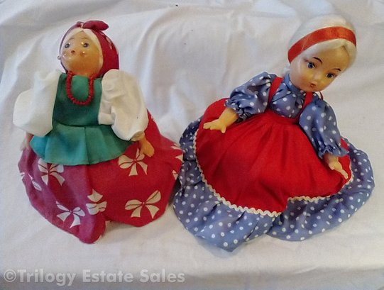 Two Russian Soviet Era Tea Cozy Dolls