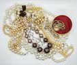 Lot Of Faux Pearl Necklaces