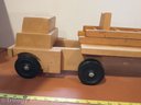 Vintage Maple Wood Toy Fire Truck