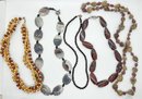 Lot Of Stone And Wood Beaded Necklaces