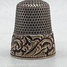 Victorian Size 8 Thimble Inscribed 'Mother' Sterling Silver With 14k Gold Overlay
