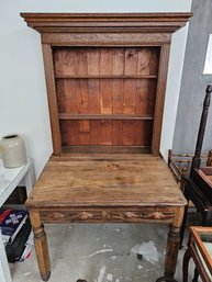 Antique Writing Desk With Adjustable Shelves