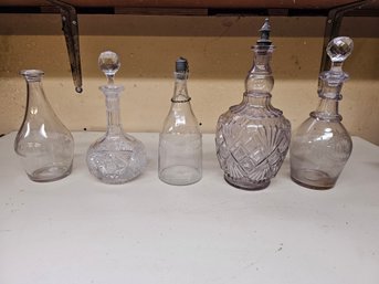 Collection Of Vintage And Antique Decanters AS IS