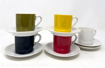 Vintage Multi Color Set Of Porcelain Espress Cups