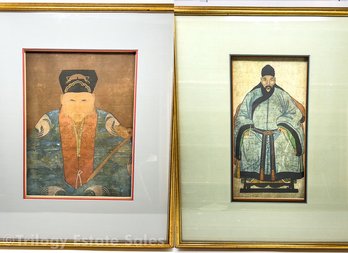 Set Of 2 Reproduction Chinese Ancestor Portraits