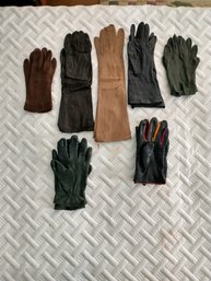Seven Pairs Vintage Womens Leather Gloves